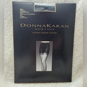 Vintage Y2K Donna Karan ultra sheer toner black medium pantyhose DKNY